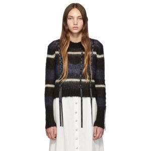 3.1 Phillip Lim Black and Blue Striped Sweater